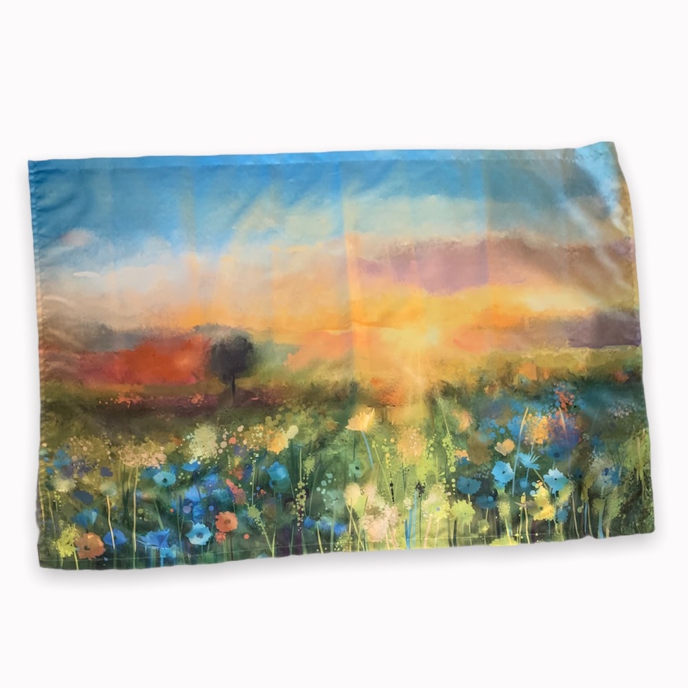 Sunset Floral Landscape Tapestry